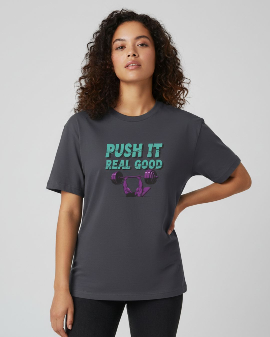 Unisex Oversized Boxy Tee - "Push It Real Good"