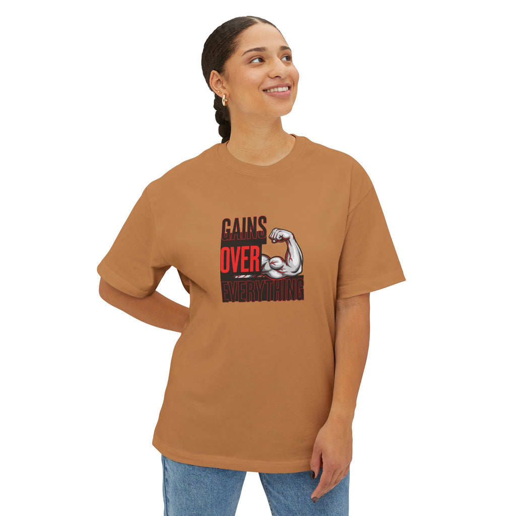Gains Over Everything Unisex Boxy Tee