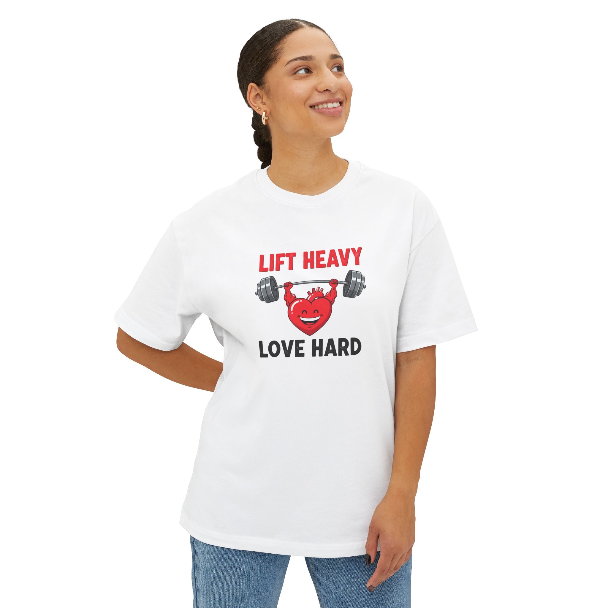 Unisex Oversized Tee - Lift Heavy Love Hard