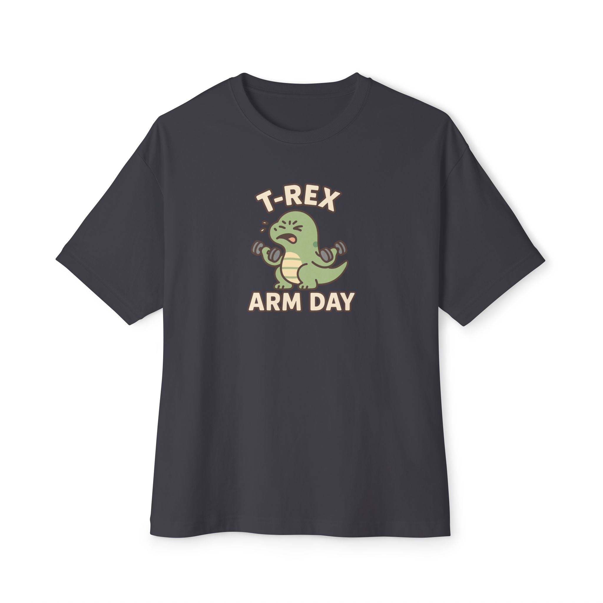 Funny T-Rex Arm Day Unisex Oversized Boxy Tee