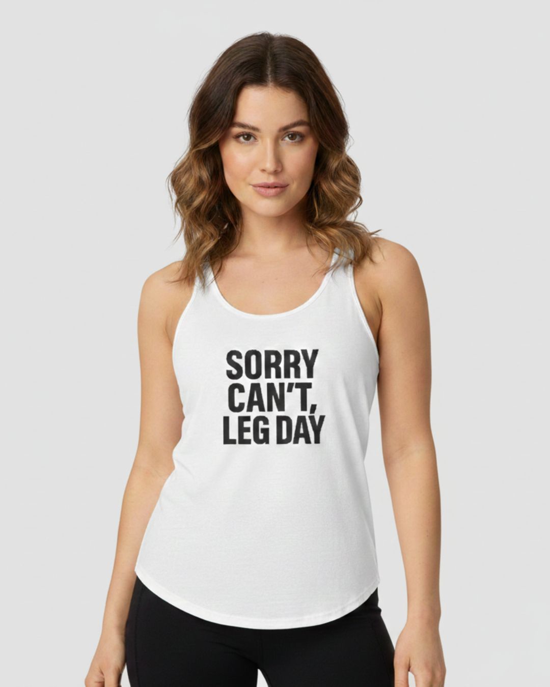 Sorry Can't Leg Day Racerback Tank
