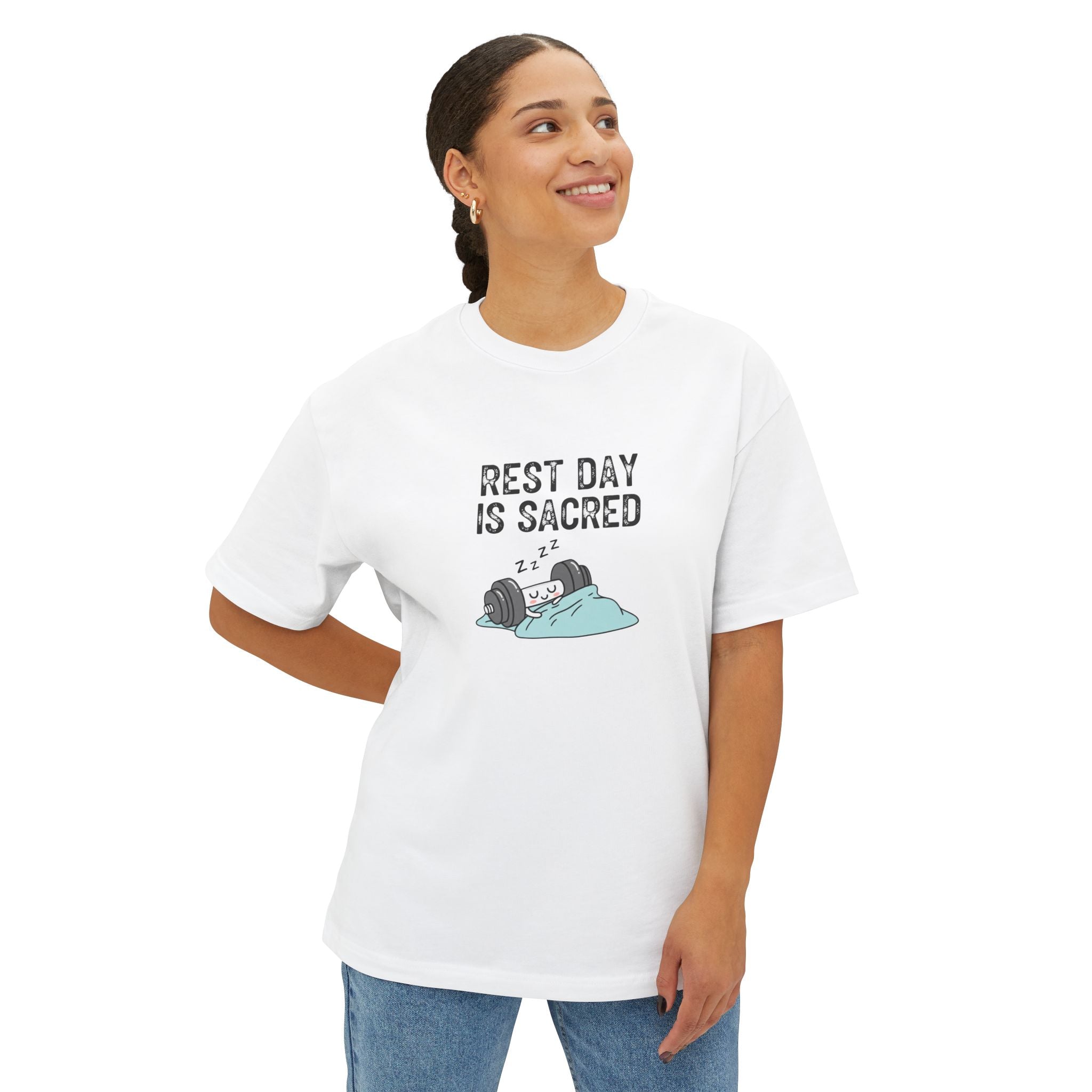Rest Day Is Sacred Unisex Oversized Boxy Tee