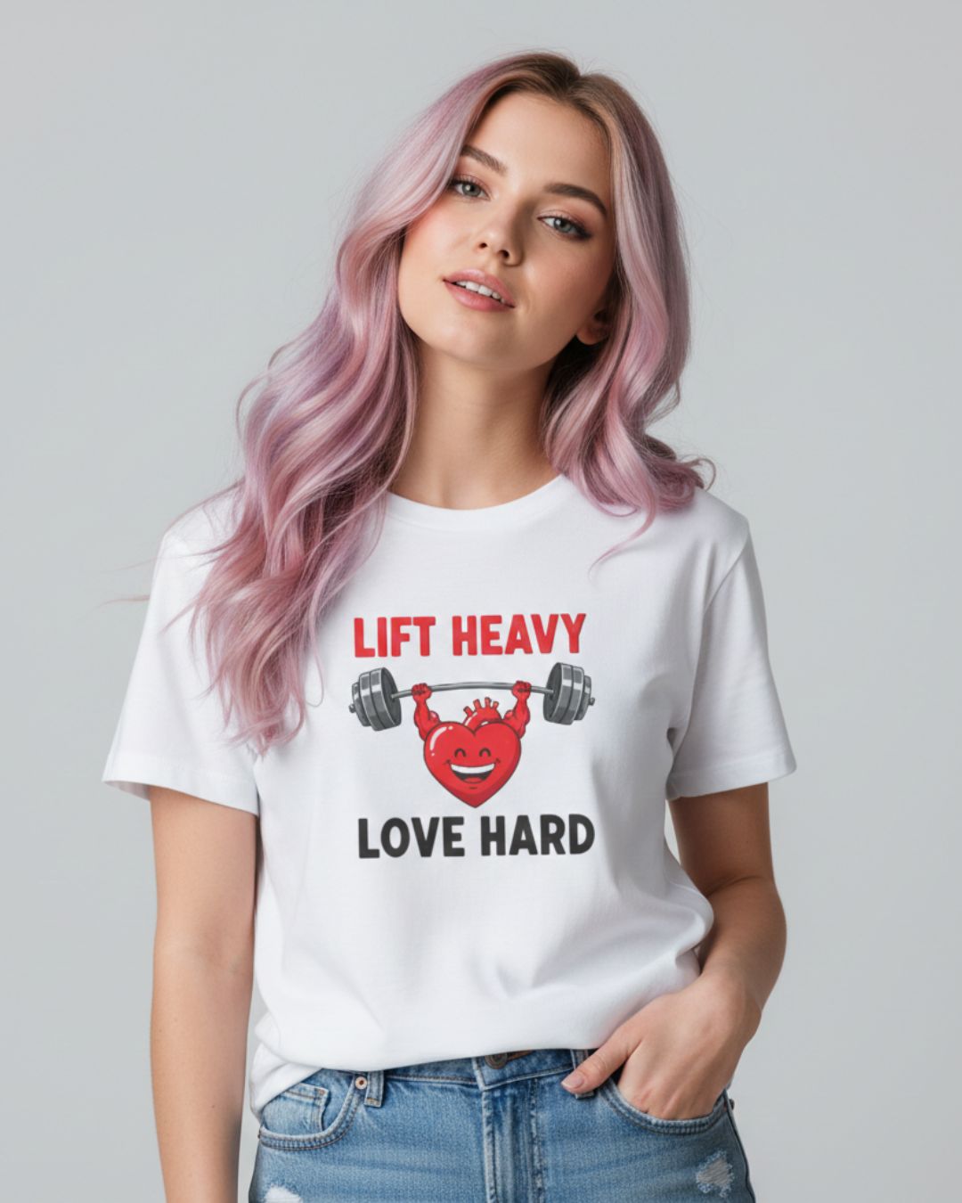 Unisex Oversized Tee - Lift Heavy Love Hard
