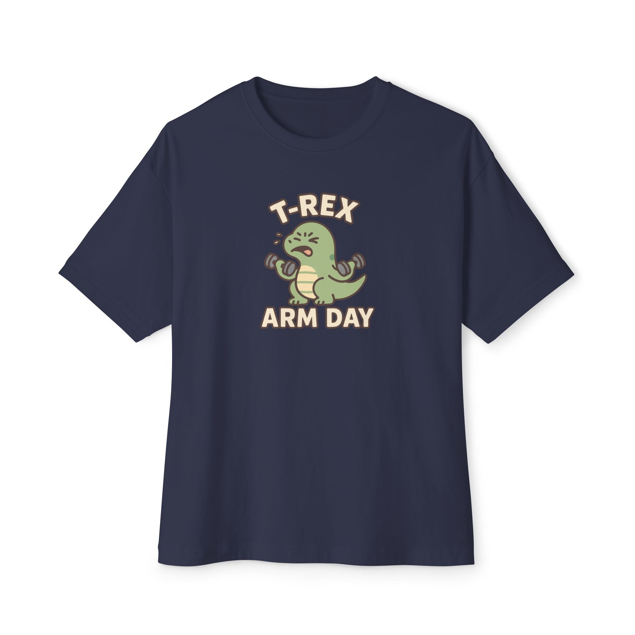 Funny T-Rex Arm Day Unisex Oversized Boxy Tee
