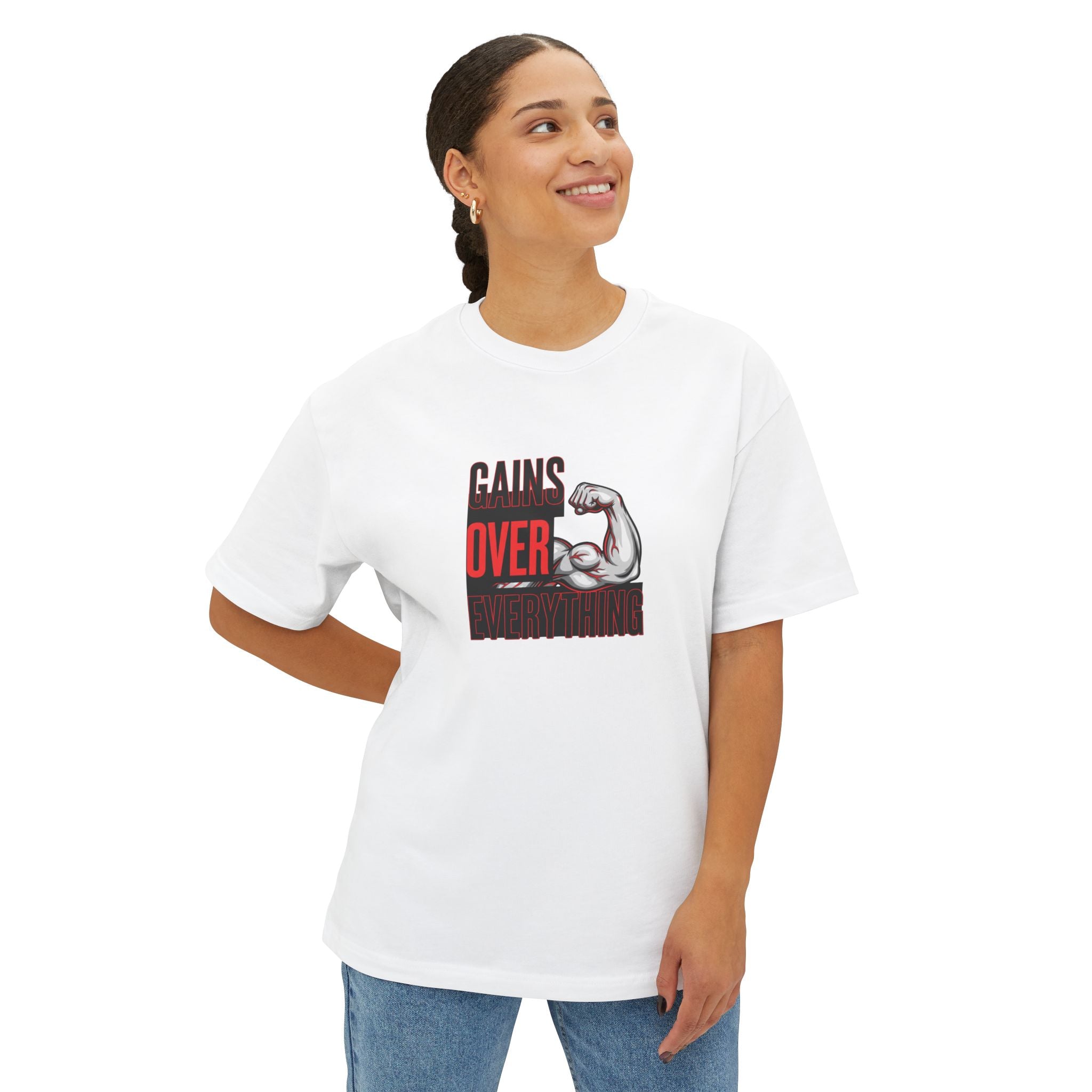 Gains Over Everything Unisex Boxy Tee