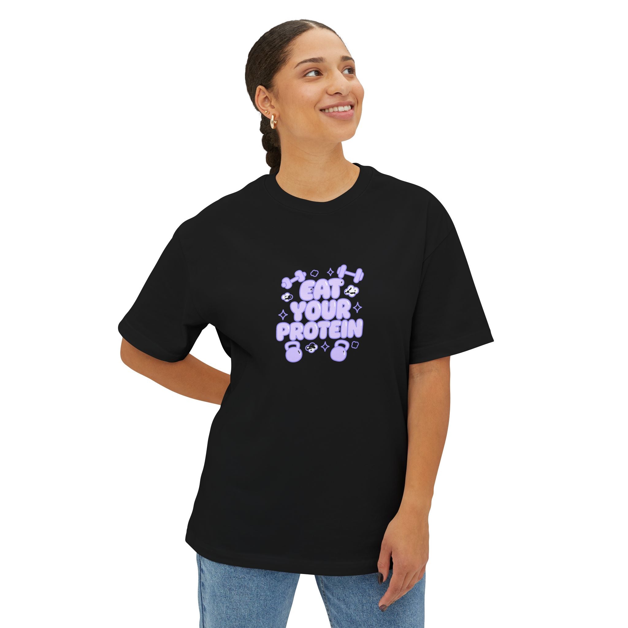 Unisex Oversized Boxy Tee - "Eat Your Protein"