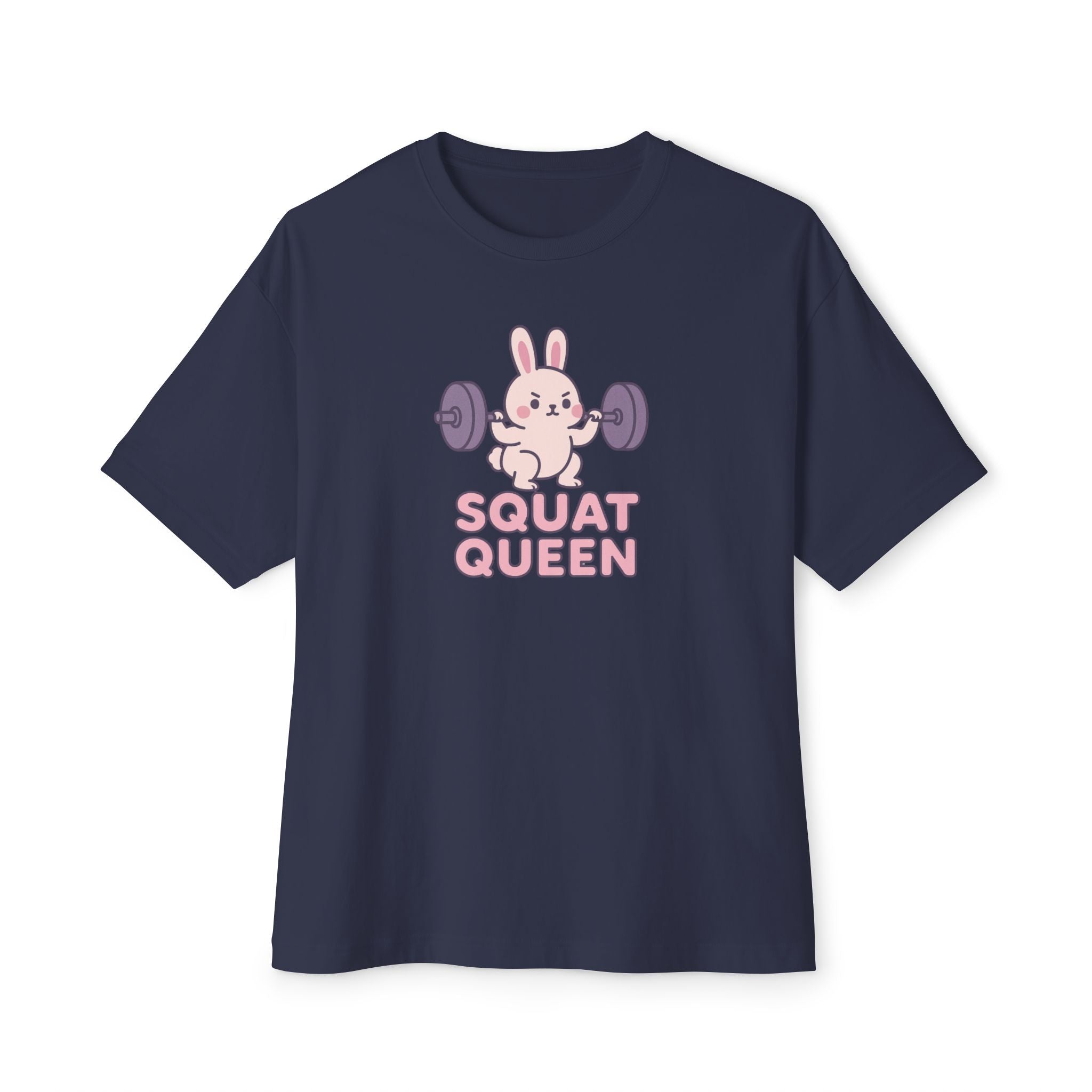 Unisex Oversized Boxy Tee: Squat Queen Gym Shirt