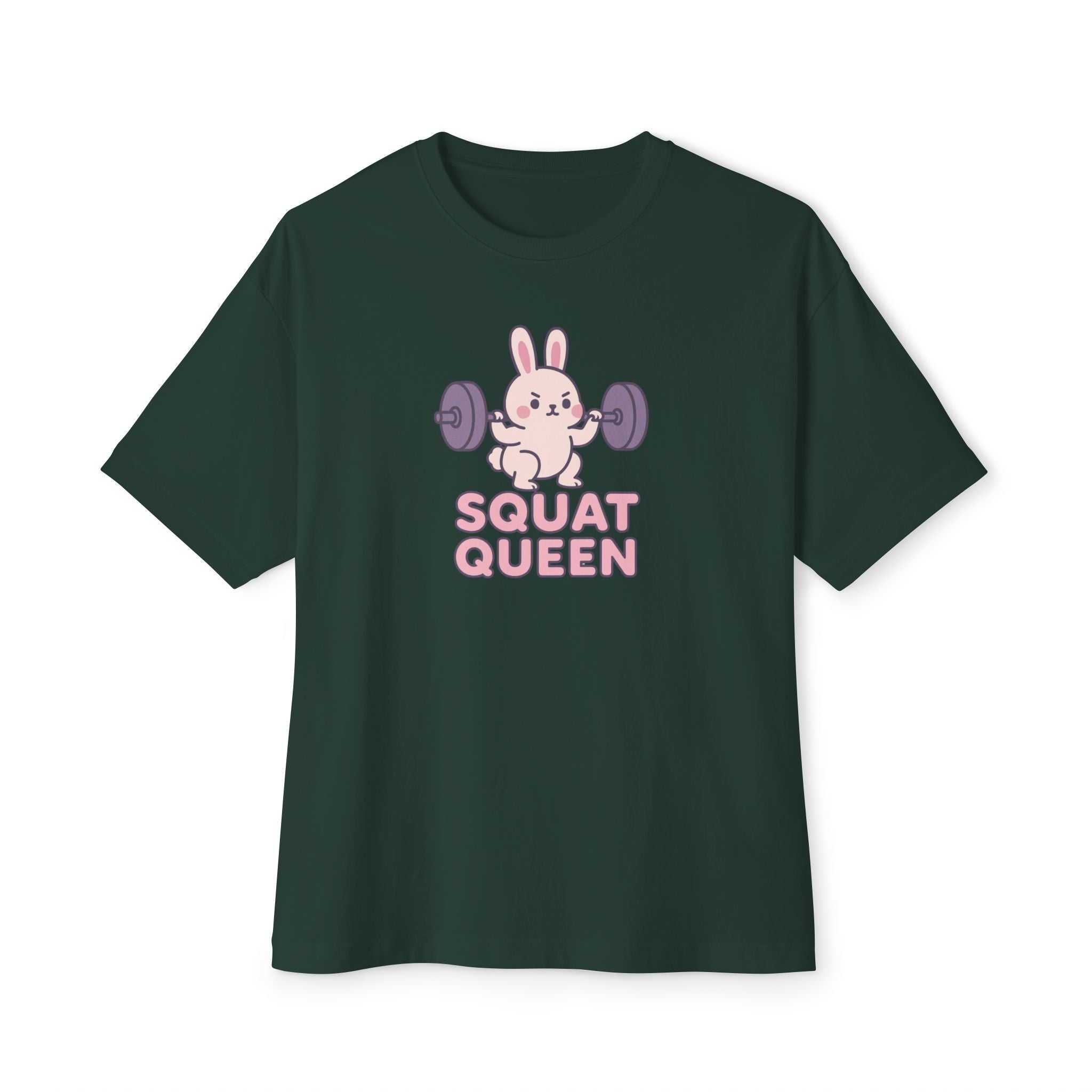 Unisex Oversized Boxy Tee: Squat Queen Gym Shirt
